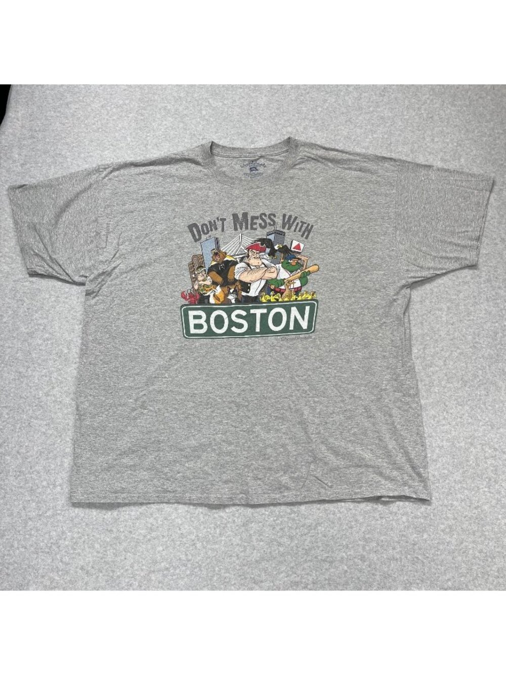 Chowdaheadz Don't Mess With Boston Gray Size 3XL Graphic T Shirt New England